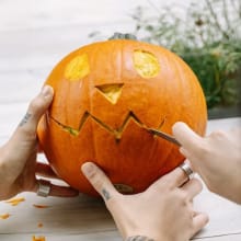 Carving pumpkin